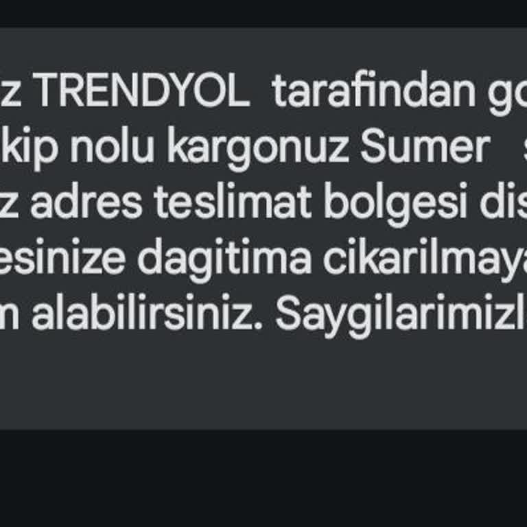 Sürat Kargo Merkezdeki Eve Teslimat Bölgesi Dışında Diyor