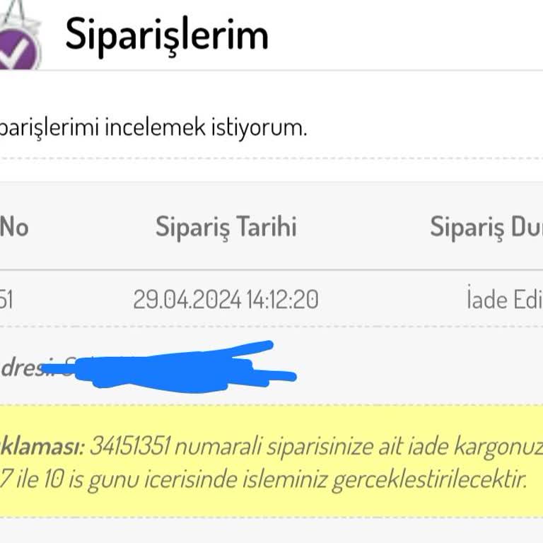 Sefamerve Ürün İade Bedeli