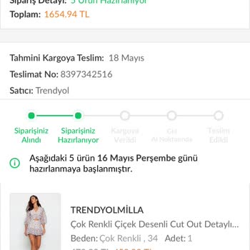 Trendyolmilla'nın Kargoya Teslimatı Yok
