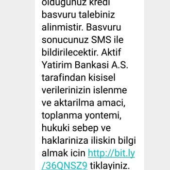 Aktif Bank Kredi İstemememize Rağmen Başvuru