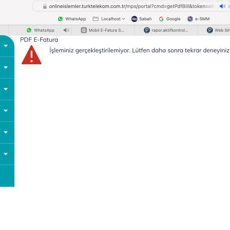 Türk Telekom'un Tarafıma Kestiği Ceza Faturasını Göstermiyor.