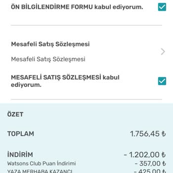 Watsons Sepette Eksik Ürün Hatası Alıyorum