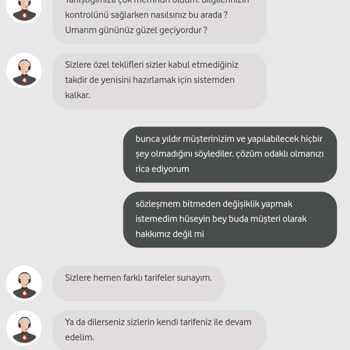 Vodafone Paket/Tarife Ve Müşteri Temsilcisi Şikayeti