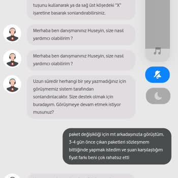 Vodafone Paket/Tarife Ve Müşteri Temsilcisi Şikayeti