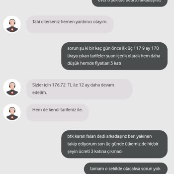 Vodafone Paket/Tarife Ve Müşteri Temsilcisi Şikayeti