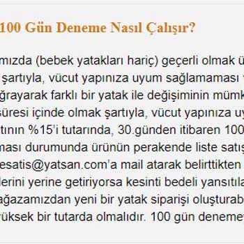 Yatsan 100 Günlük Değişim Hakkını Kabul Etmiyor