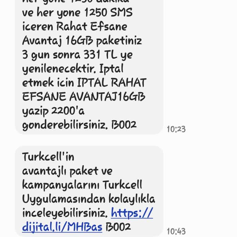 Turkcell 254 TL Olan Paketimi 330 TL'ye Çıkardı
