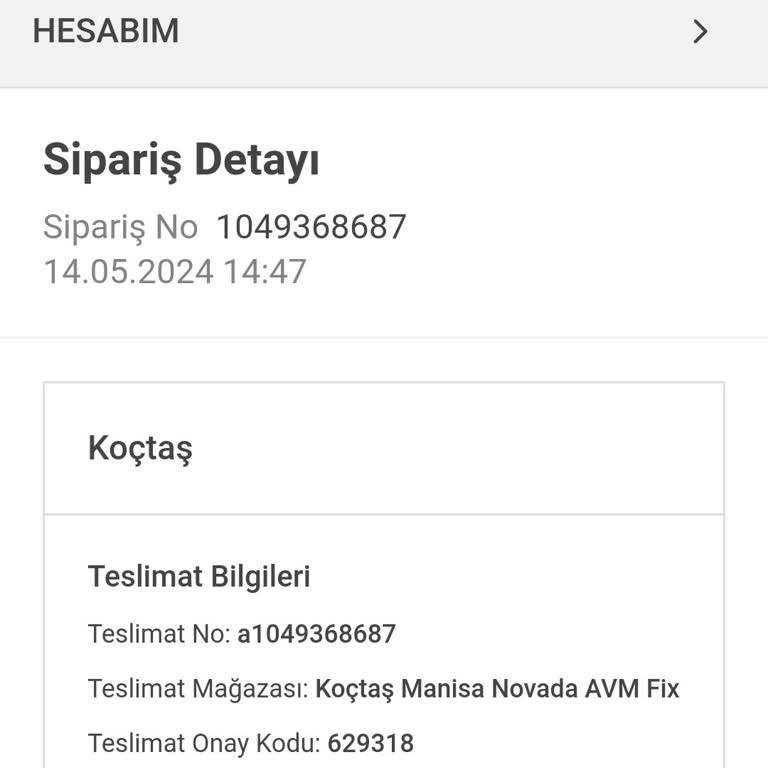 Koçtaş Siparişim Taahhüt Tarihini Geçmesine Rağmen Ulaşmadı