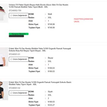 Tudors Online Mağaza Eksik Ürün Gönderimi