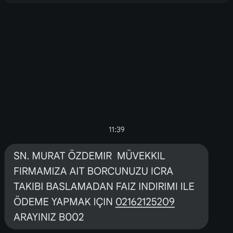 Metka Hukuk (SMS) Haksız İcra Tehdidi Ve Yanıltıcı SMS Şikayeti