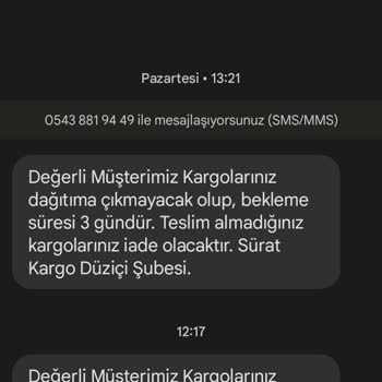 Sürat Kargo Şubesi Kargoları Dağıtıma Çıkarmıyor