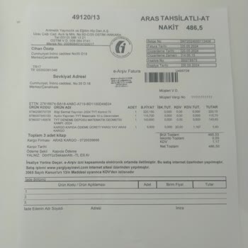 Aydın Yayınları TYT Matematik 10'lu Denemenin Video Çözümünü Bulamıyorum.