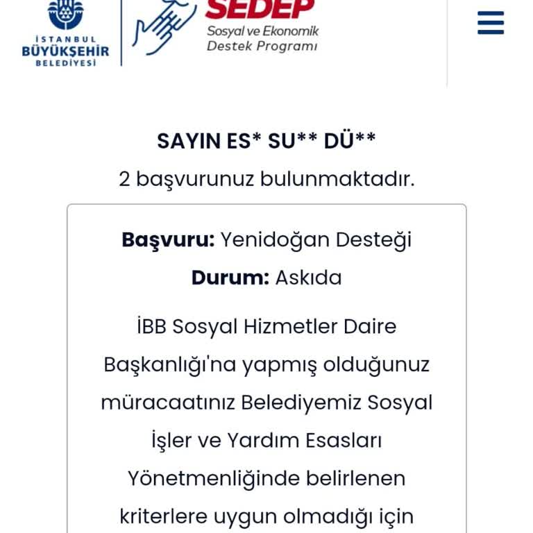 İBB - İstanbul Büyükşehir Belediyesi Yenidoğan Destek Paketi Başvurusu Ve Kriter Belirsizliği