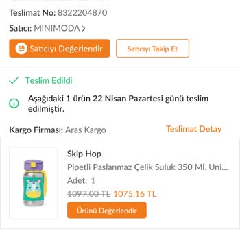 Skip Hop Skip Shop Suluk Askı Aparatı Koptu