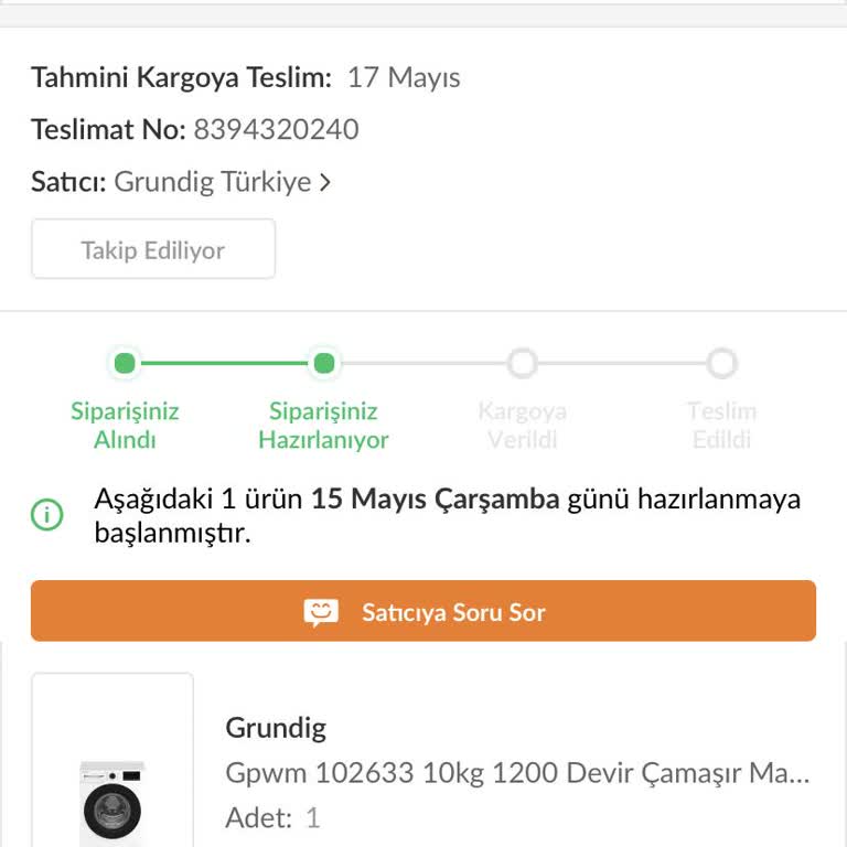 Trendyol Grundig Kargoya Teslim Edilememesi