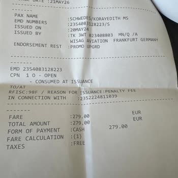 THY Parası Ödenip Yapılmayan Upgrade İşlemi TK1588/24 May Fra-İstanbul