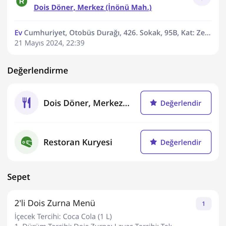 Getir Yemek Sipariş İptali Problemi