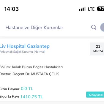 Liv Hospital Liv Hastanesi (Gaziantep) Doktor Tutum Ve Davranışı