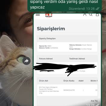 Kafkas Petshop Kuaför Yanlış Ürün Geldi