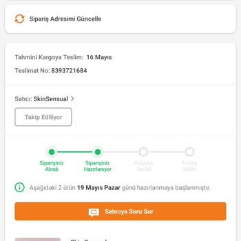 Skin Sensual Sipariş Ettiğim Ürünlerimi Göndermiyor.