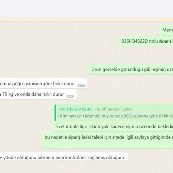 Butik Yasemin Şahin Mağaza Memnun Kalmadığım Ürünü İade Almayı Kabul Etmiyor.