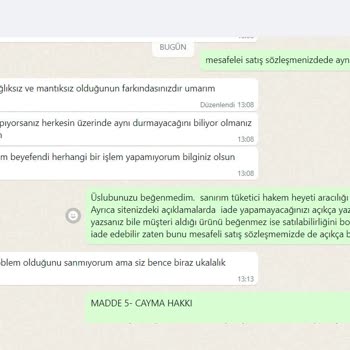 Butik Yasemin Şahin Mağaza Memnun Kalmadığım Ürünü İade Almayı Kabul Etmiyor.