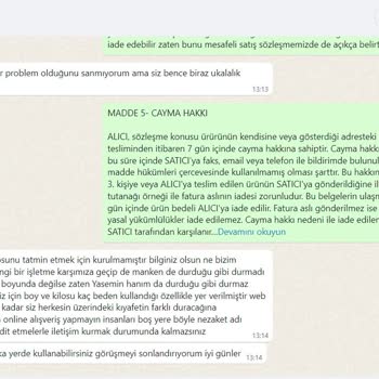 Butik Yasemin Şahin Mağaza Memnun Kalmadığım Ürünü İade Almayı Kabul Etmiyor.