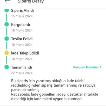 Dolap İade İşleminde Dönen Dolap Lar