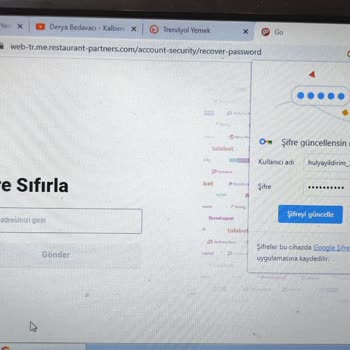 Yemeksepeti GO Web Şifre Kabul Etmeme Hatası