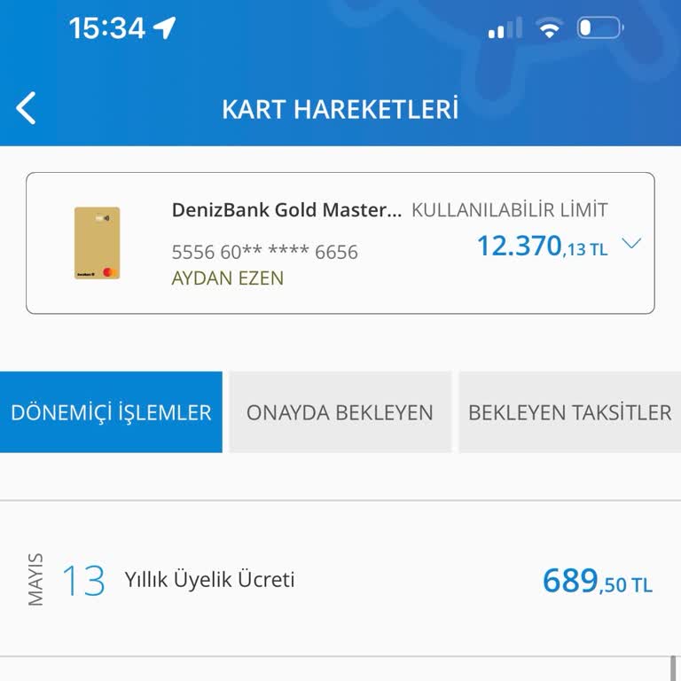 Denizbank Kart Aidatı Kesintisi