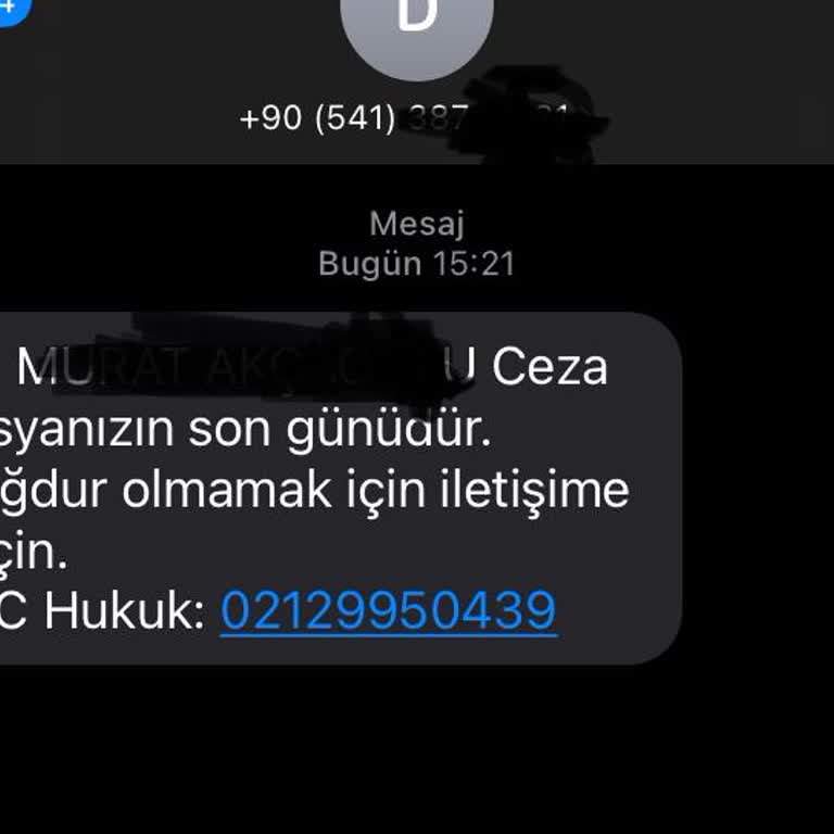 NFC Hukuk (SMS) NFC Hukuk Dan Gelen Alakasız Mesaj