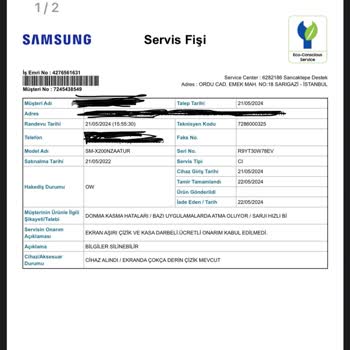 Samsung Tablet Garantili Ürüne Ücret İstenmesi
