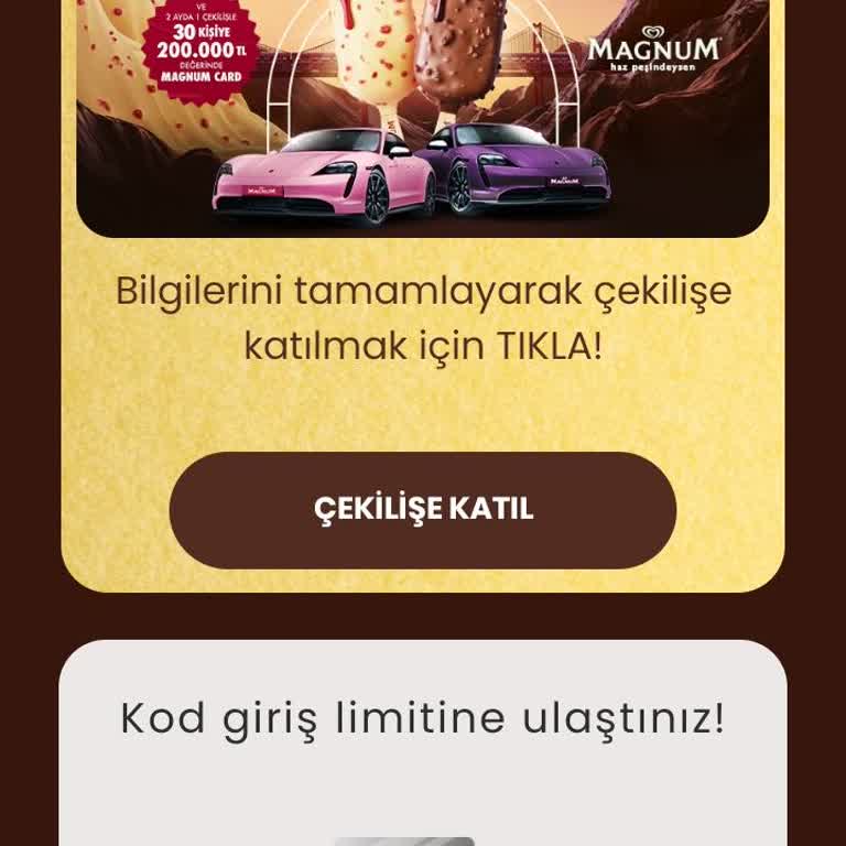 Algida Kod Giriş Limitinize Ulaşıldı