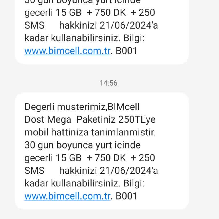 Bimcell Paket İki Kere Satın Almışız Çözüm Yok