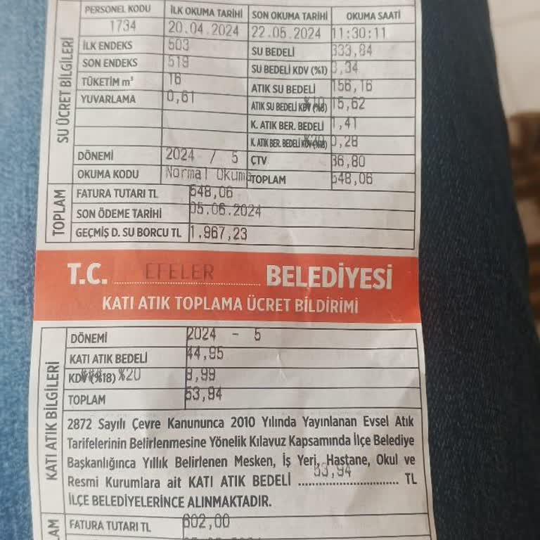 Aydın Büyükşehir Belediyesi Aşırı Gelen Su Parası