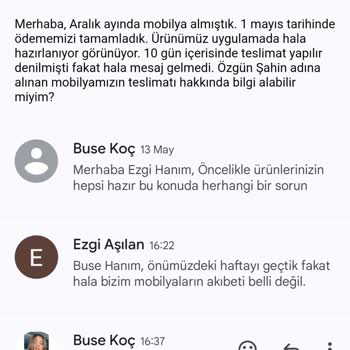 Vivense Teslim Edilmeyen Mobilyalar