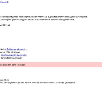 Kuryenet Acentesinin Keyfini Bekliyoruz.