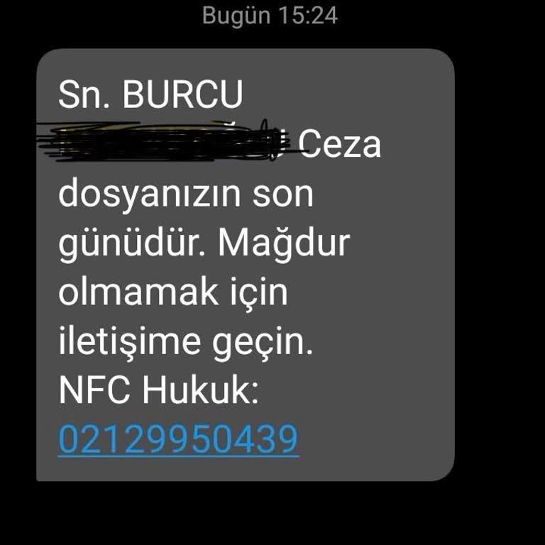 NFC Hukuk (SMS) NFC Hukuk Sahte Mesaj