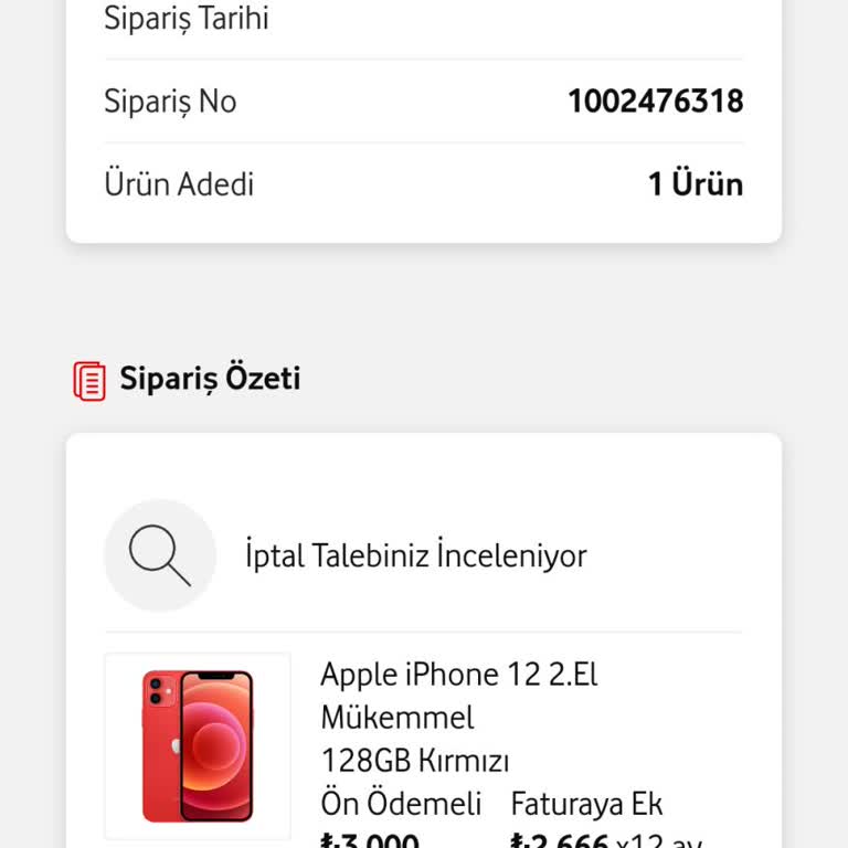 Vodafone Kendi Kendine Yaptığı Ürün İptali
