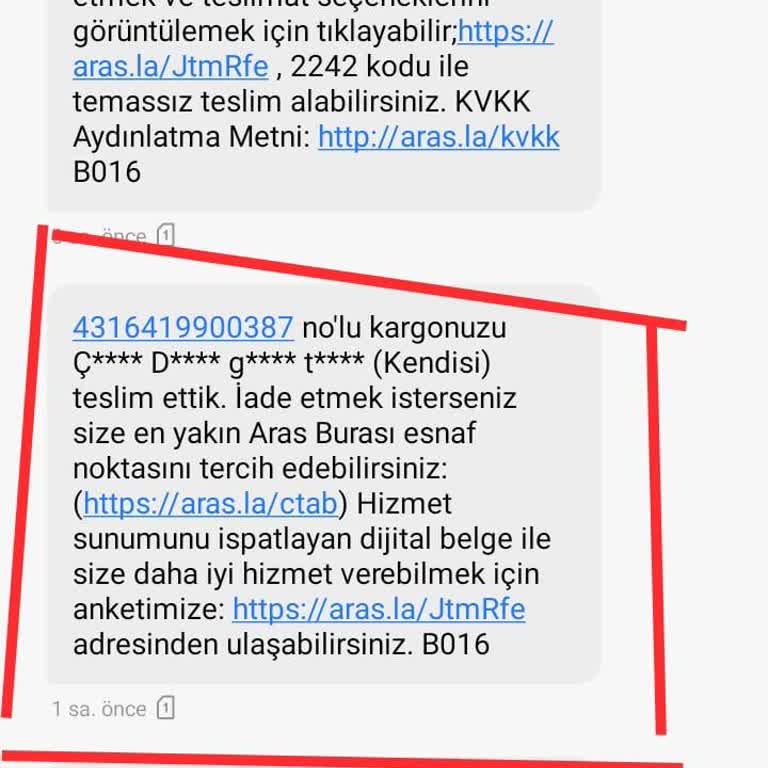 Aras Kargo ACIPAYAM/DENİZLİ Şubesi Kata Teslim Etmeyen Kurye Problemi