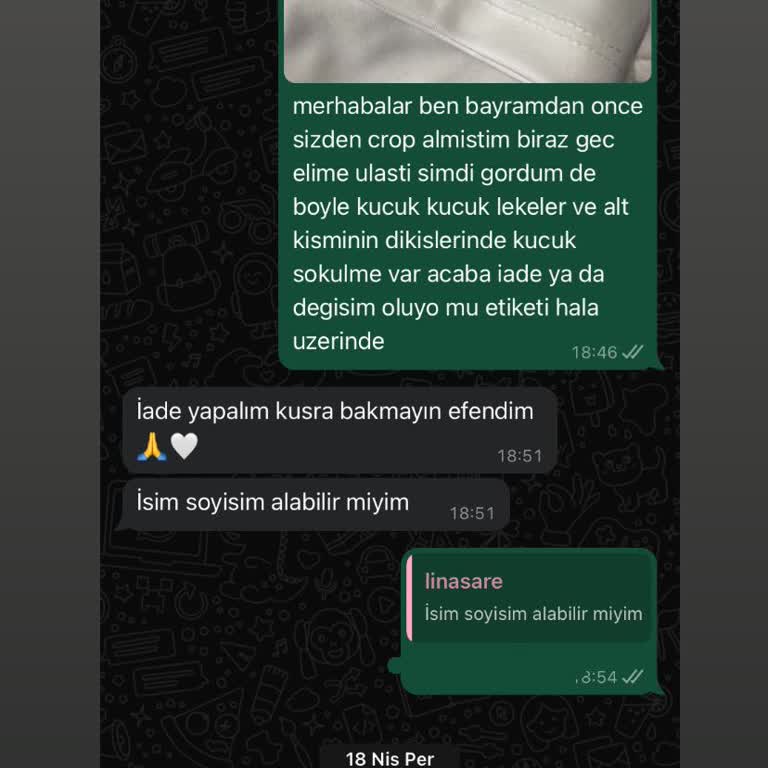 Lina Sare Tasarım Butik Kullanılmış Ve Defolu Ürün Hayal Kırıklığı