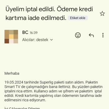 Todtv Digiturk Para İadesi