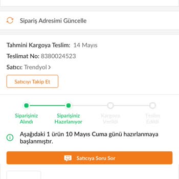 Trendyol'dan Aldığım Ürün Kargoya Vermiyorlar Ve İptalde Etmiyorlar
