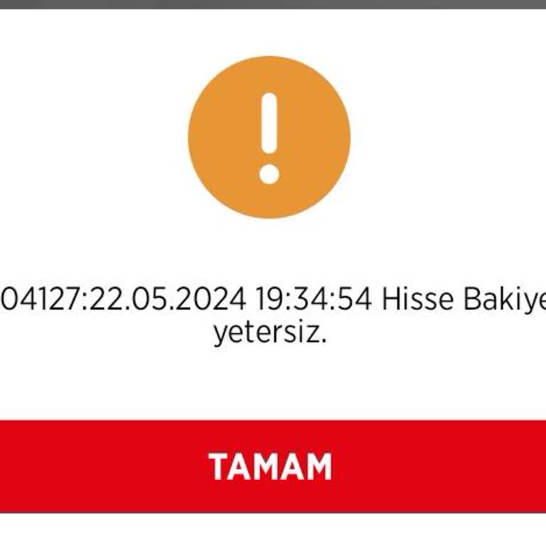 Ziraat Bankası Hisse İşleminde Yetersiz Bakiye