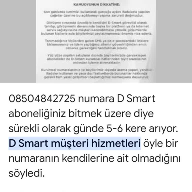 D-Smart Sürekli Rahatsızlık Veren Çağrılar Ve Çözüm Arayışı