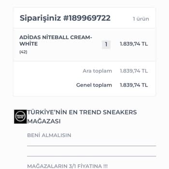 Sneakers House TR Ürün Şikayeti