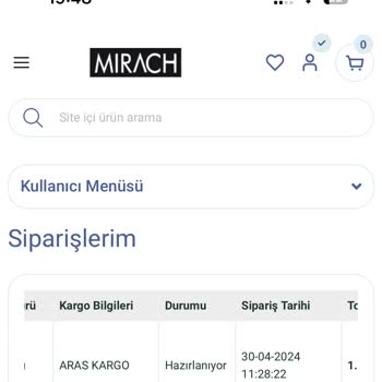 Mirach Textile Siparişler Kargoya Verilmiyor