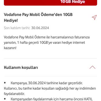 Vodafone İade Özür İnternet
