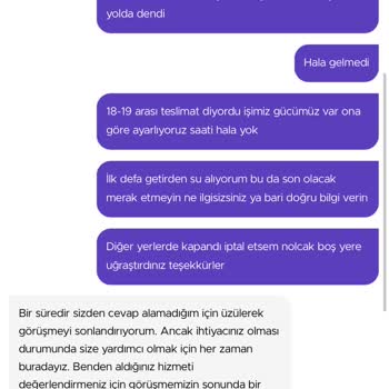 Getir'de Beklenen Su Teslimatı Hayal Kırıklığı