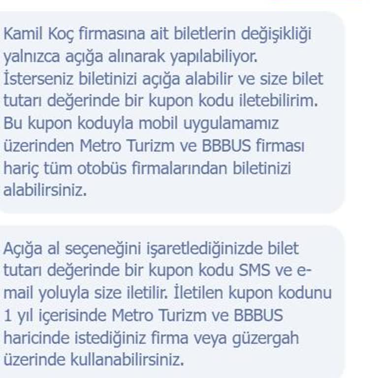 Kamil Koç Tarih Değişikliği Yapmıyor